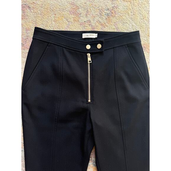 A.L.C. Navy Wool Blend Flared Pants - Picture 4 of 9